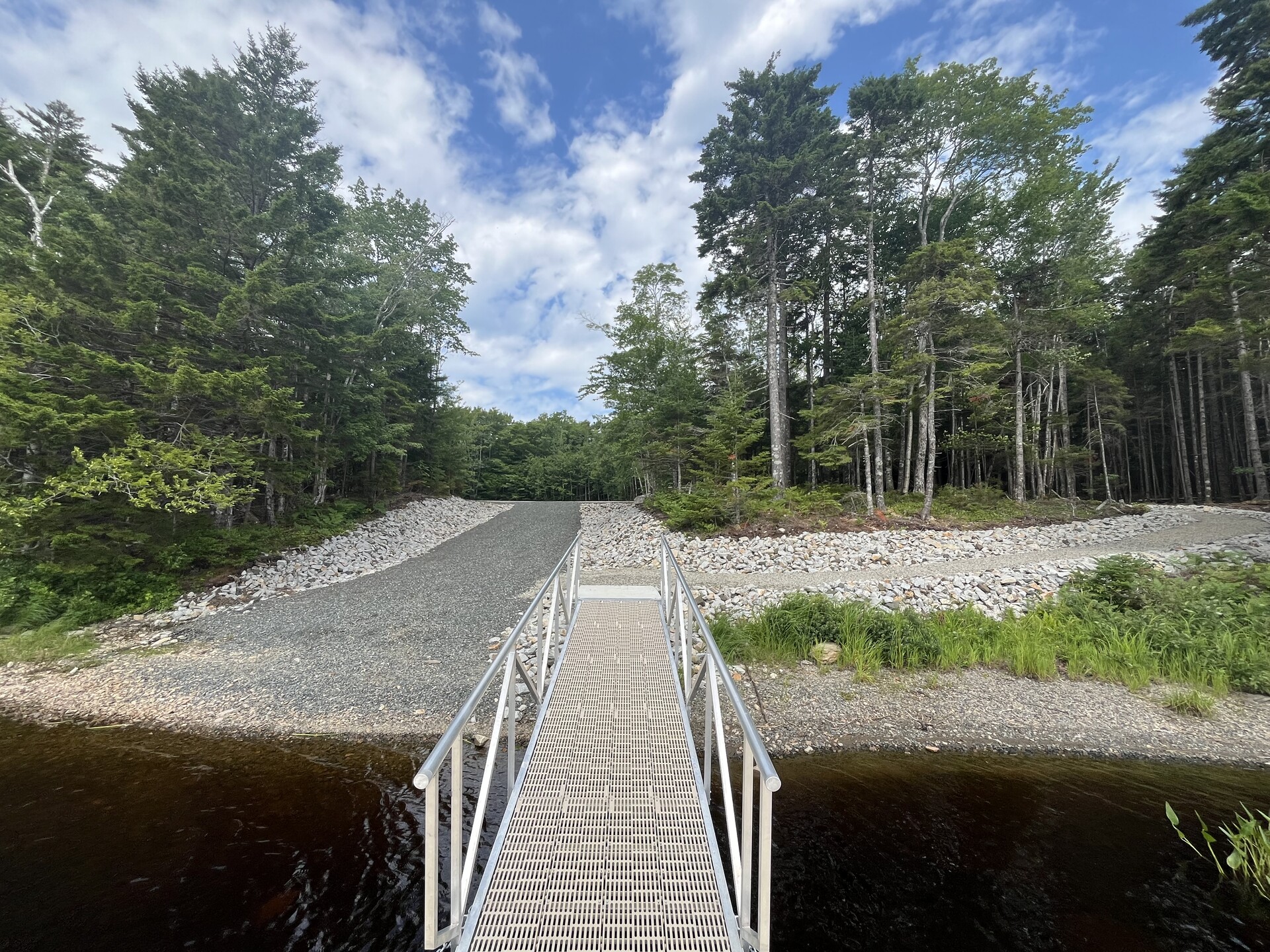 The new boat launch and accessible trail to the new accessible kayak launch at Wentworth Park.