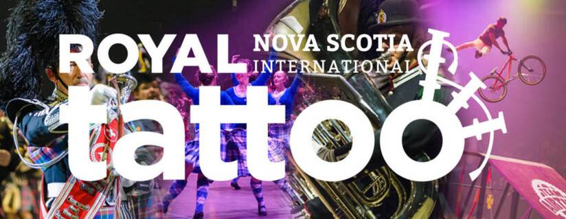 Royal NS international tattoo logo with performers in background